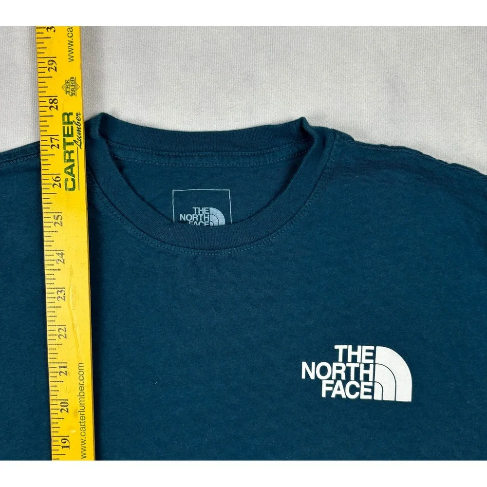 The North Face Mens‎ Teal Blue Graphic T-Shirt Circular Design Van Kayak M A8CR8